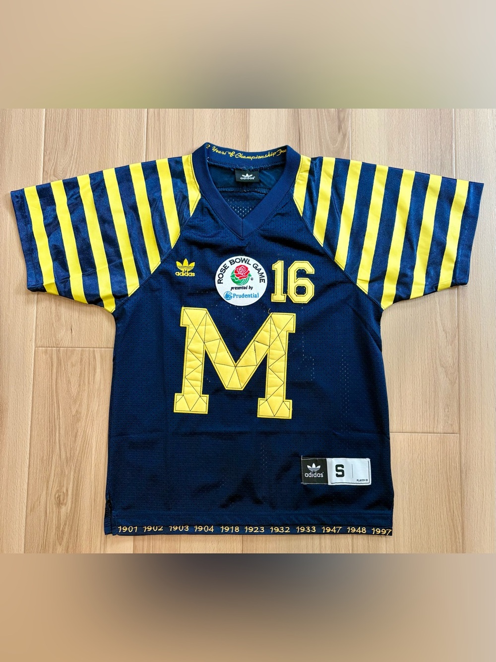 Adidas Michigan Wolverines Football 132 Year Championship Jersey #16 (size: S)